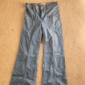 Free People wide leg bell bottom jeans!
